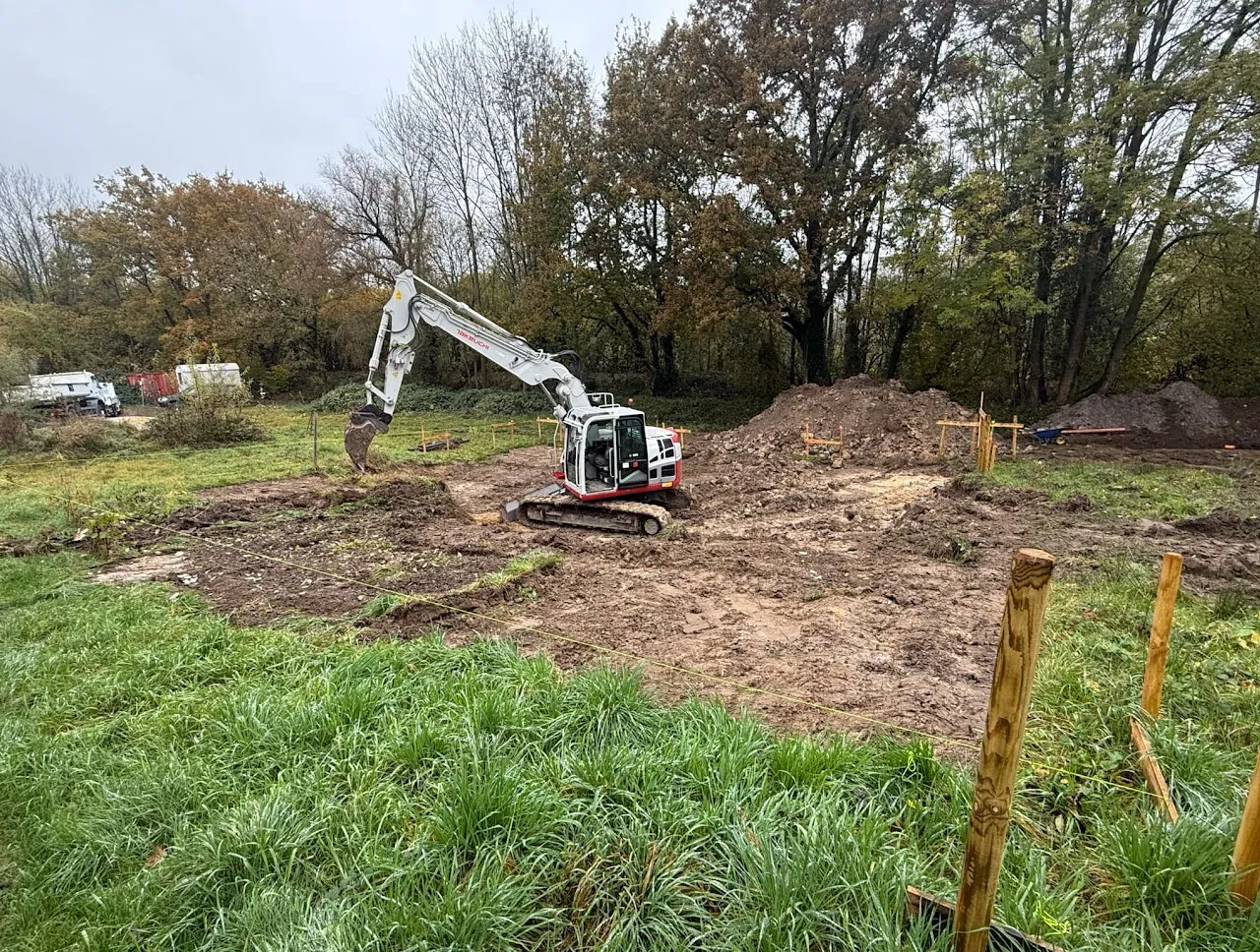 Coulage des fondations d’une nouvelle construction à Plombières